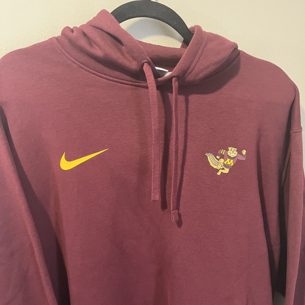 Minnesota Gophers Sweater Mens XL Maroon NCAA College Nike Club Fleece Hoodie